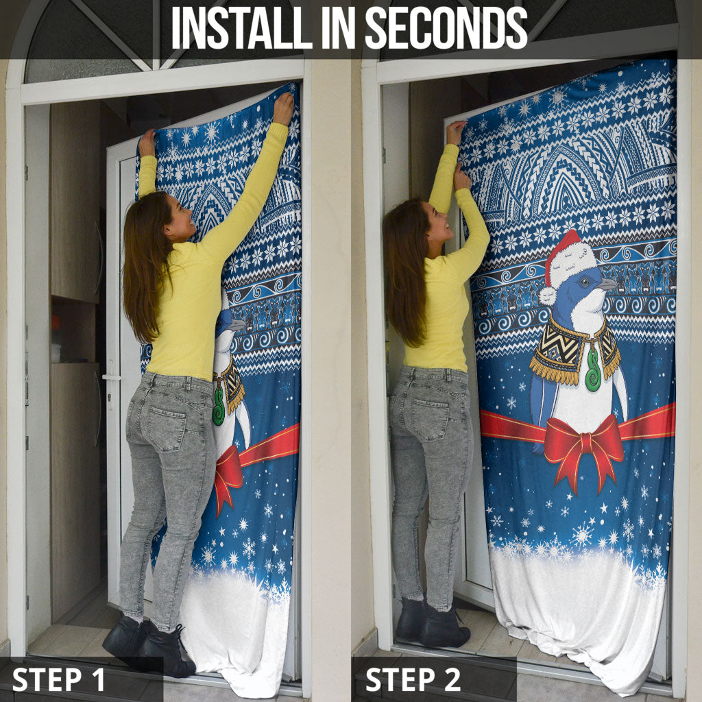 New Zealand Fairy Penguin Korora Christmas Door Cover Maori Inspired Knitted Patterns
