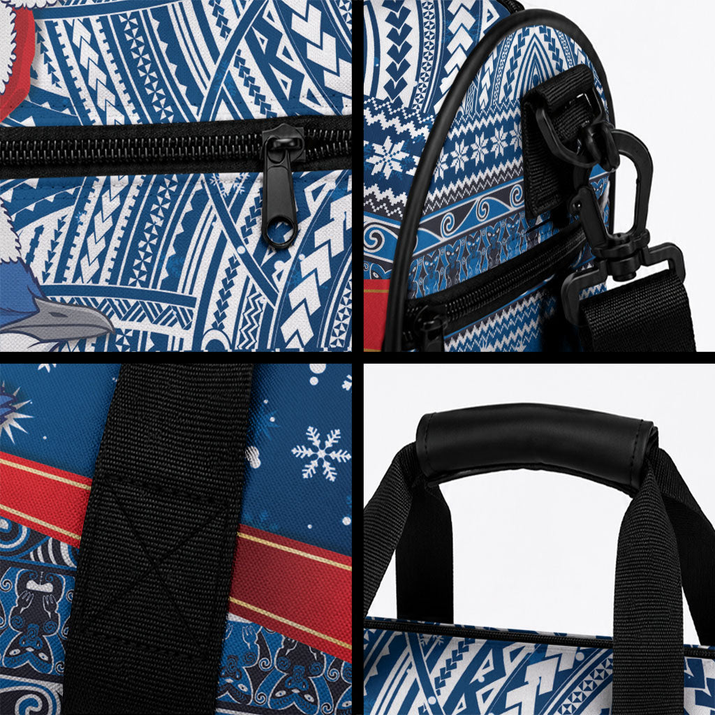 New Zealand Fairy Penguin Korora Christmas Duffle Bag Maori Inspired Knitted Patterns