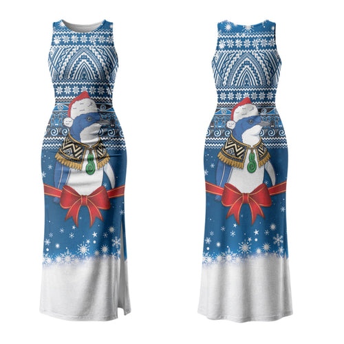 New Zealand Fairy Penguin Korora Christmas Family Matching Tank Maxi Dress and Hawaiian Shirt Maori Inspired Knitted Patterns