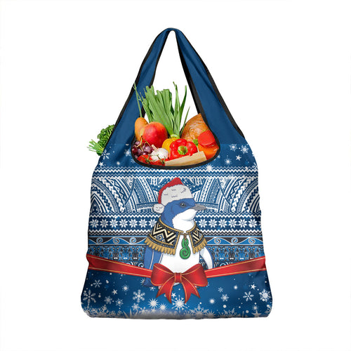 New Zealand Fairy Penguin Korora Christmas Grocery Bag Maori Inspired Knitted Patterns