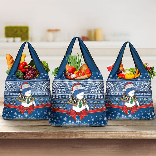 New Zealand Fairy Penguin Korora Christmas Grocery Bag Maori Inspired Knitted Patterns