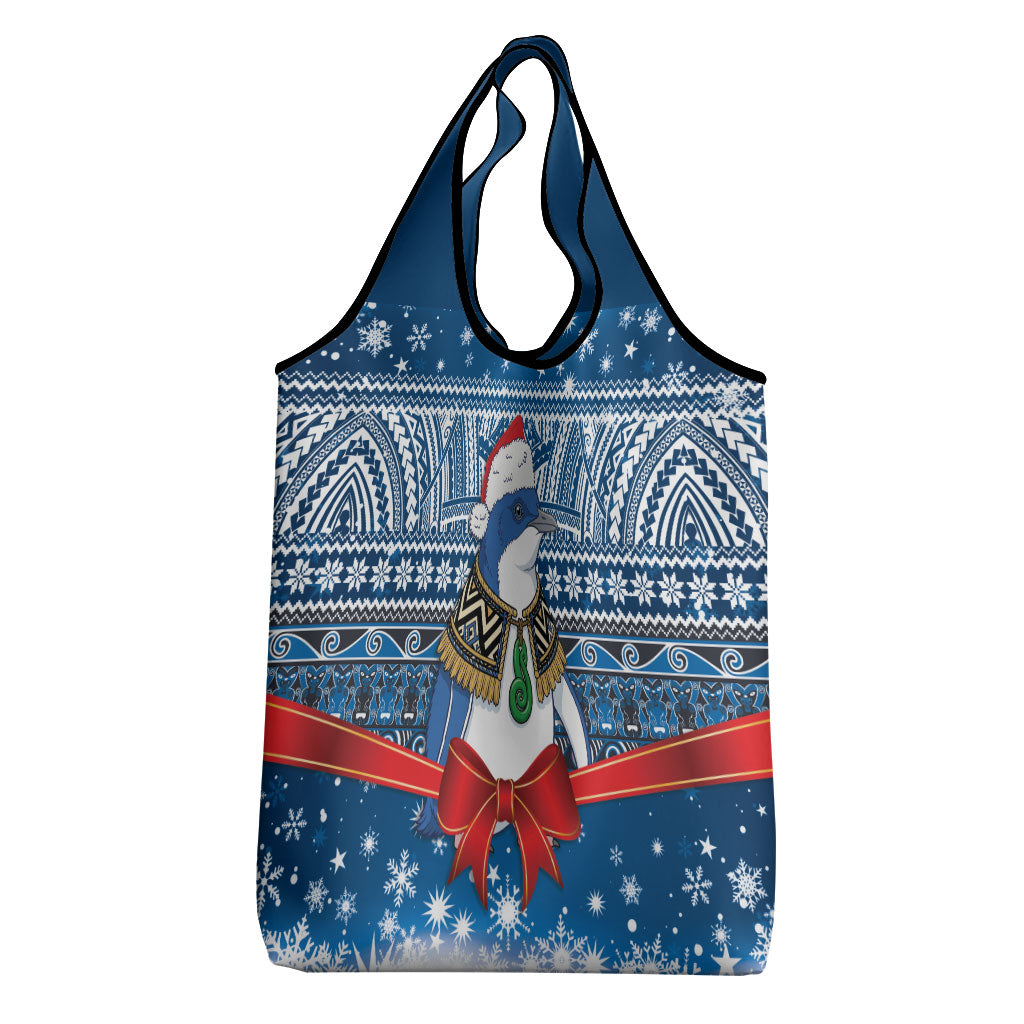 New Zealand Fairy Penguin Korora Christmas Grocery Bag Maori Inspired Knitted Patterns
