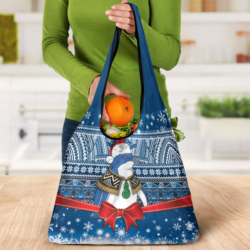New Zealand Fairy Penguin Korora Christmas Grocery Bag Maori Inspired Knitted Patterns
