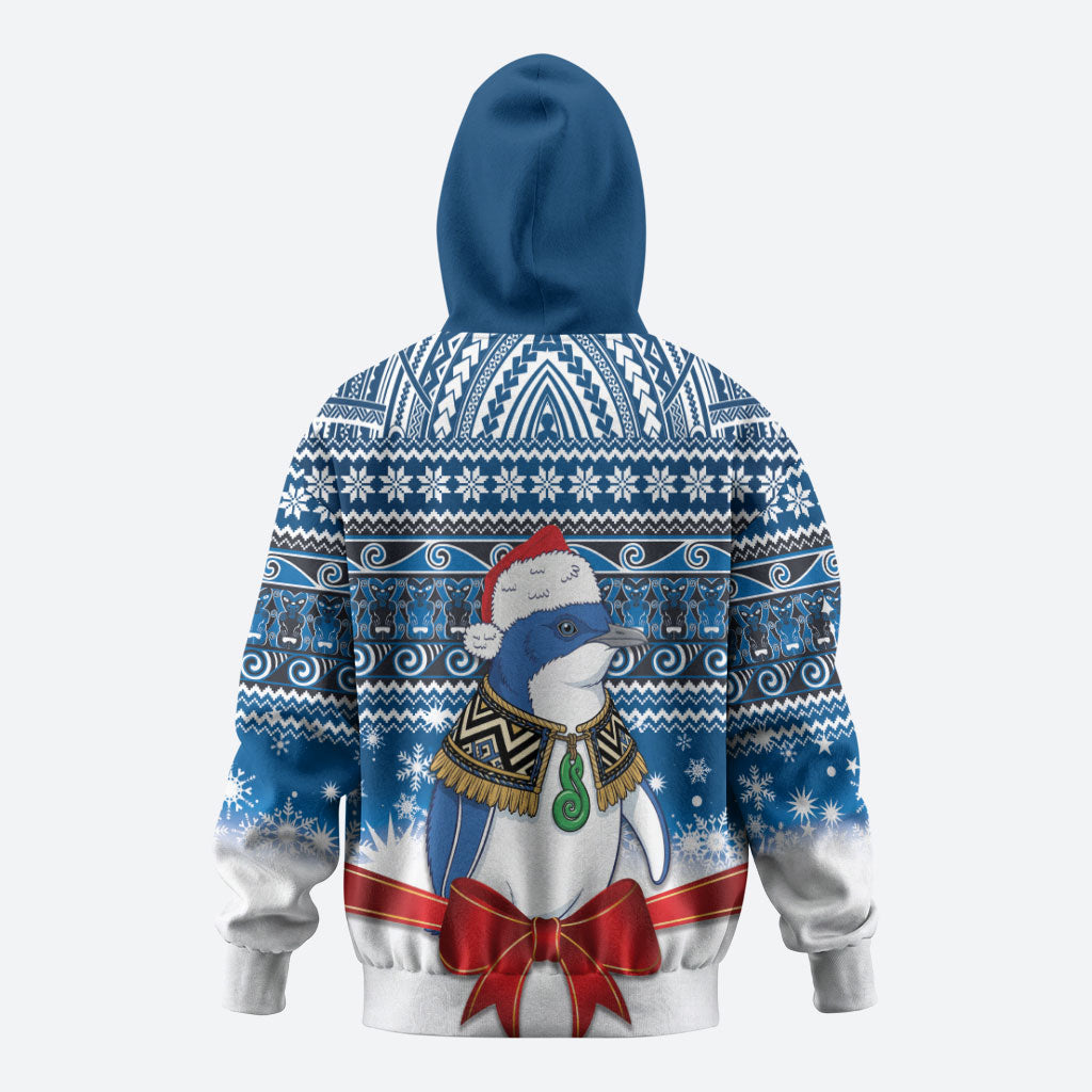 New Zealand Fairy Penguin Korora Christmas Hoodie Maori Inspired Knitted Patterns