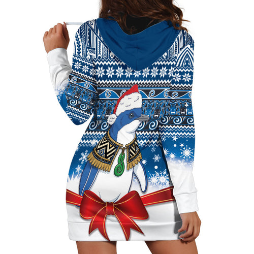 New Zealand Fairy Penguin Korora Christmas Hoodie Dress Maori Inspired Knitted Patterns