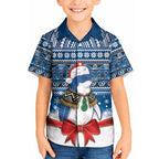New Zealand Fairy Penguin Korora Christmas Kid Hawaiian Shirt Maori Inspired Knitted Patterns