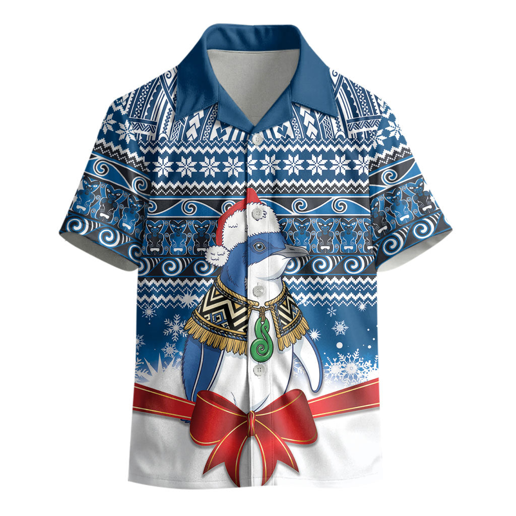 New Zealand Fairy Penguin Korora Christmas Kid Hawaiian Shirt Maori Inspired Knitted Patterns