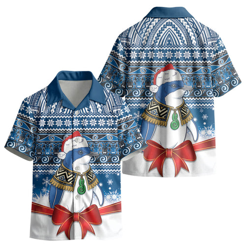 New Zealand Fairy Penguin Korora Christmas Kid Hawaiian Shirt Maori Inspired Knitted Patterns