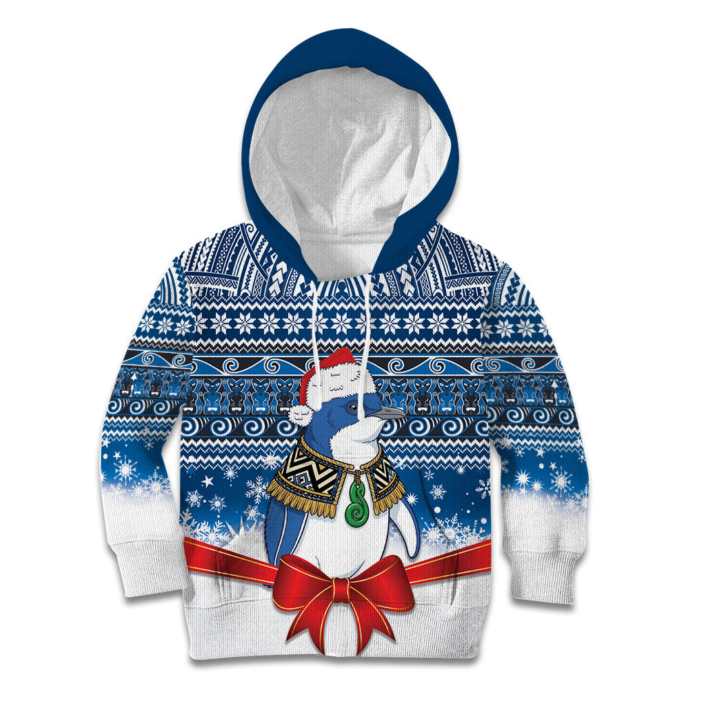 New Zealand Fairy Penguin Korora Christmas Kid Hoodie Maori Inspired Knitted Patterns