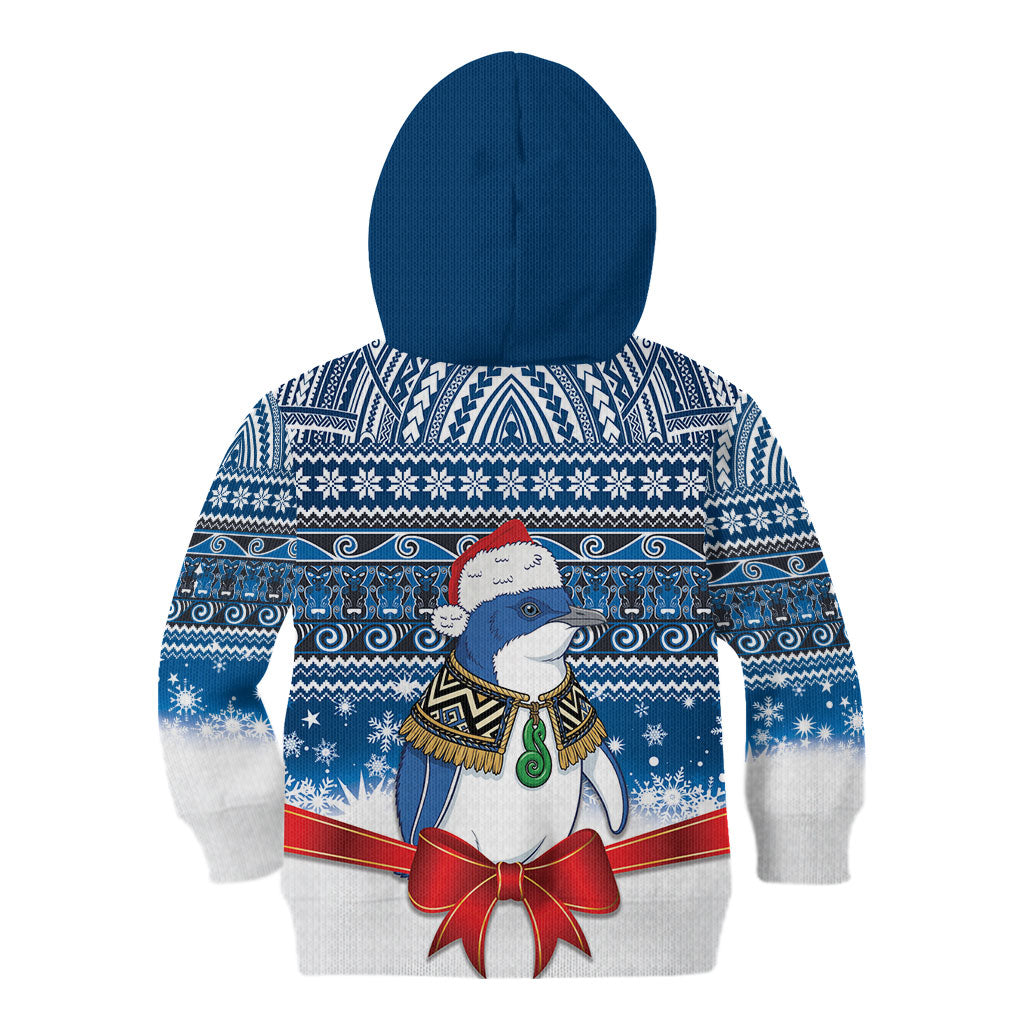 New Zealand Fairy Penguin Korora Christmas Kid Hoodie Maori Inspired Knitted Patterns