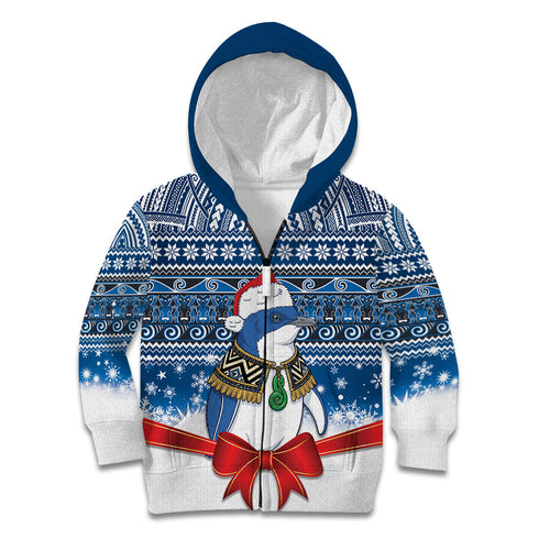 New Zealand Fairy Penguin Korora Christmas Kid Hoodie Maori Inspired Knitted Patterns