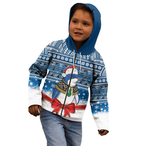 New Zealand Fairy Penguin Korora Christmas Kid Hoodie Maori Inspired Knitted Patterns
