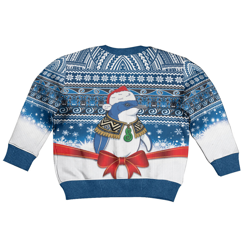 New Zealand Fairy Penguin Korora Christmas Kid Ugly Christmas Sweater Maori Inspired Knitted Patterns