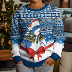 New Zealand Fairy Penguin Korora Christmas Kid Ugly Christmas Sweater Maori Inspired Knitted Patterns