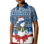 New Zealand Fairy Penguin Korora Christmas Kid Polo Shirt Maori Inspired Knitted Patterns
