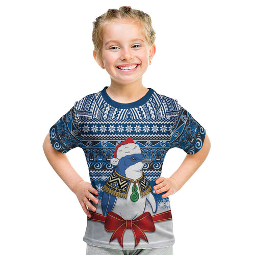 New Zealand Fairy Penguin Korora Christmas Kid T Shirt Maori Inspired Knitted Patterns
