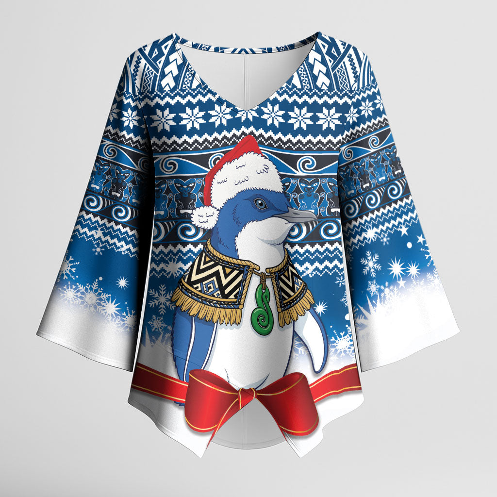 New Zealand Fairy Penguin Korora Christmas Kimono Sleeve Blouse Maori Inspired Knitted Patterns