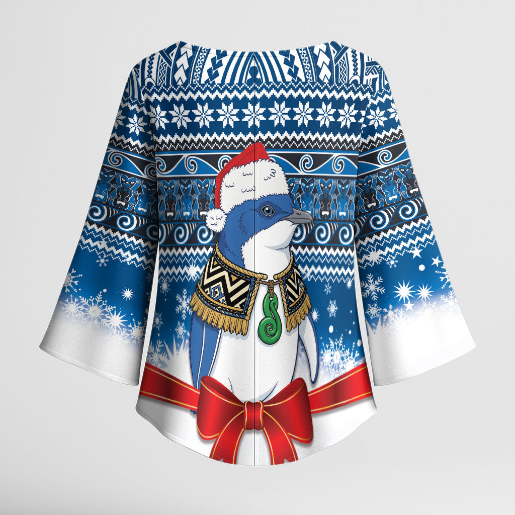 New Zealand Fairy Penguin Korora Christmas Kimono Sleeve Blouse Maori Inspired Knitted Patterns