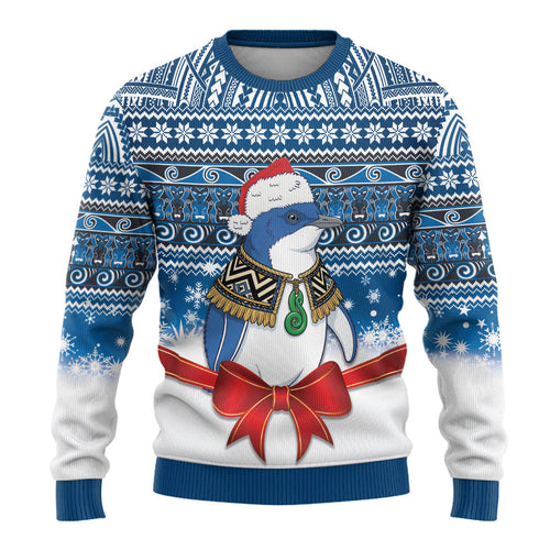 New Zealand Fairy Penguin Korora Christmas Ugly Christmas Sweater Maori Inspired Knitted Patterns