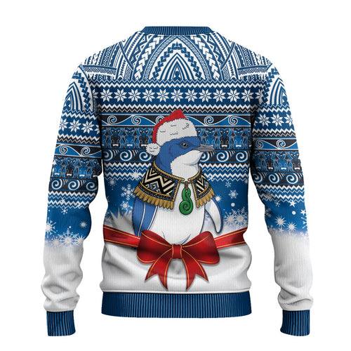 New Zealand Fairy Penguin Korora Christmas Ugly Christmas Sweater Maori Inspired Knitted Patterns