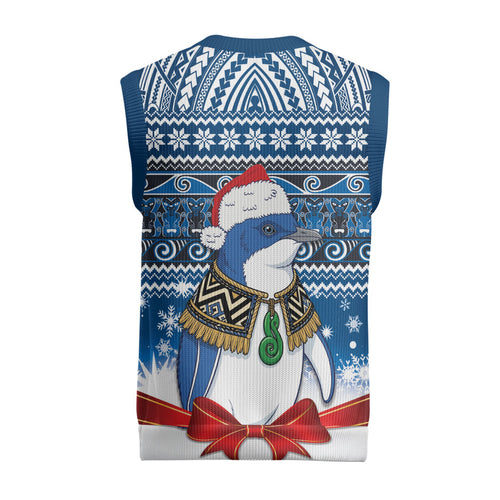New Zealand Fairy Penguin Korora Christmas Knitted V-Neck Vest Maori Inspired Knitted Patterns