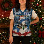 New Zealand Fairy Penguin Korora Christmas Knitted V-Neck Vest Maori Inspired Knitted Patterns
