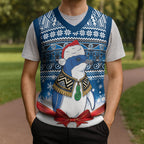 New Zealand Fairy Penguin Korora Christmas Knitted V-Neck Vest Maori Inspired Knitted Patterns