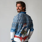 New Zealand Fairy Penguin Korora Christmas Long Sleeve Polo Shirt Maori Inspired Knitted Patterns