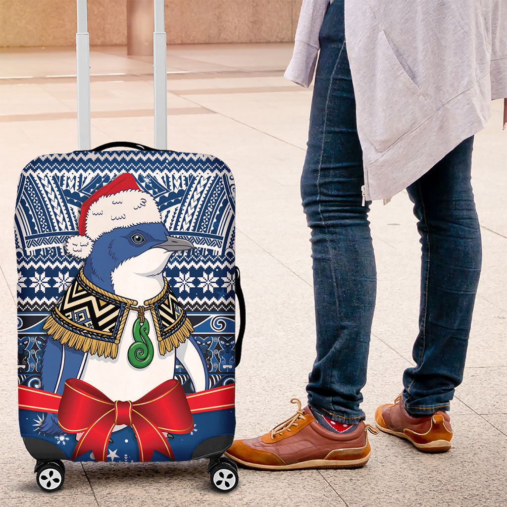New Zealand Fairy Penguin Korora Christmas Luggage Cover Maori Inspired Knitted Patterns