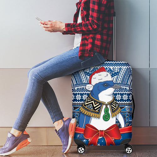 New Zealand Fairy Penguin Korora Christmas Luggage Cover Maori Inspired Knitted Patterns