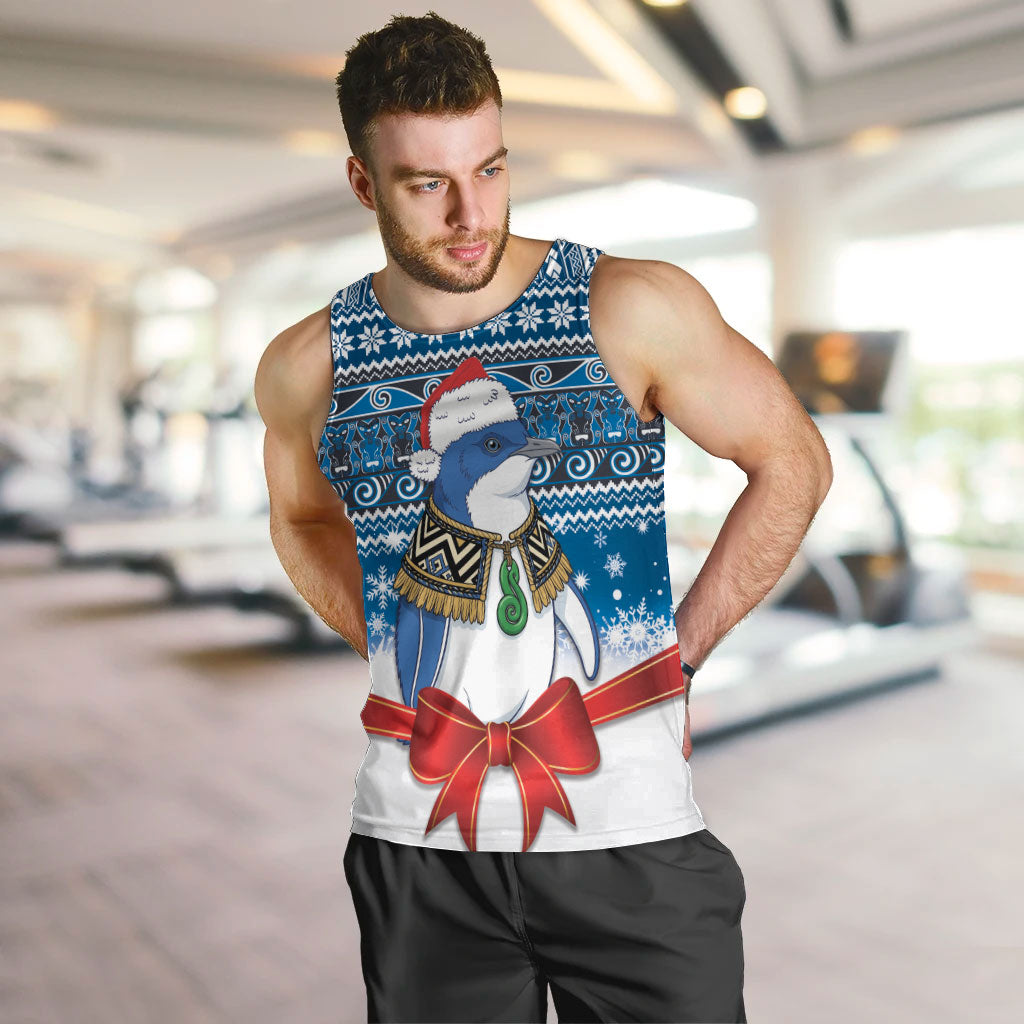 New Zealand Fairy Penguin Korora Christmas Men Tank Top Maori Inspired Knitted Patterns