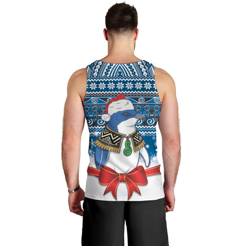 New Zealand Fairy Penguin Korora Christmas Men Tank Top Maori Inspired Knitted Patterns