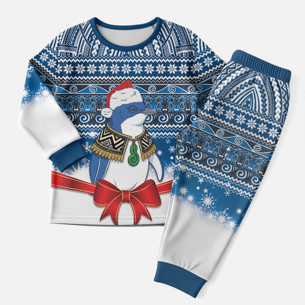 New Zealand Fairy Penguin Korora Christmas Pajama Set Maori Inspired Knitted Patterns