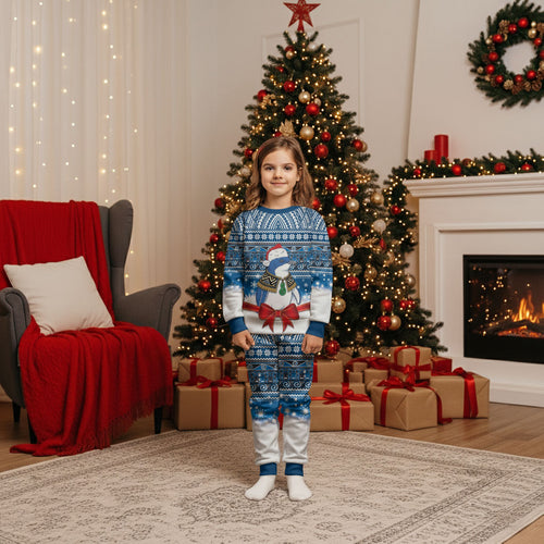 New Zealand Fairy Penguin Korora Christmas Pajama Set Maori Inspired Knitted Patterns