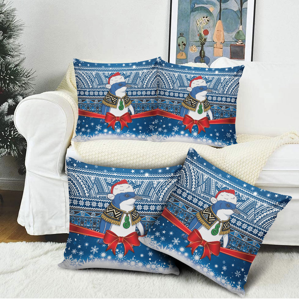 New Zealand Fairy Penguin Korora Christmas Pillow Cover Maori Inspired Knitted Patterns
