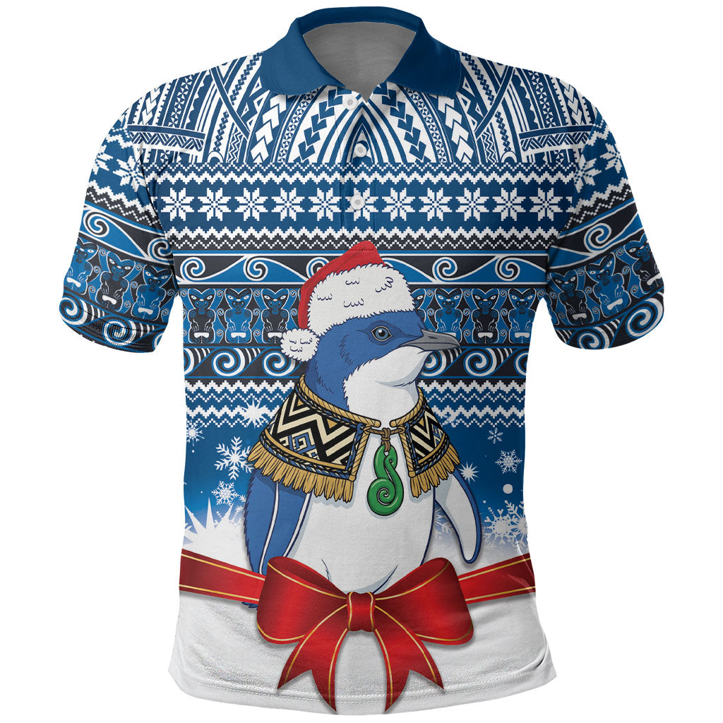 New Zealand Fairy Penguin Korora Christmas Polo Shirt Maori Inspired Knitted Patterns