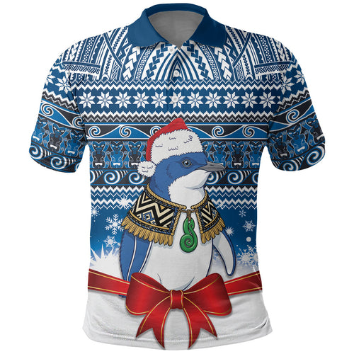 New Zealand Fairy Penguin Korora Christmas Polo Shirt Maori Inspired Knitted Patterns