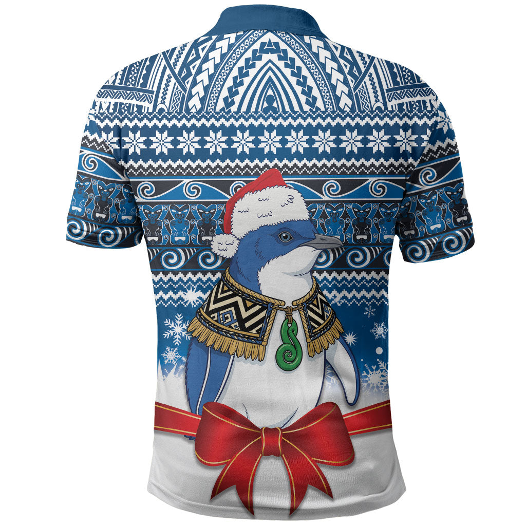 New Zealand Fairy Penguin Korora Christmas Polo Shirt Maori Inspired Knitted Patterns