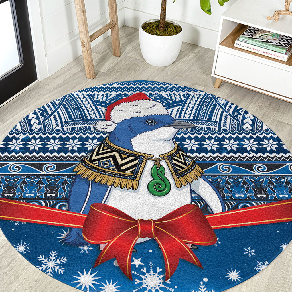 New Zealand Fairy Penguin Korora Christmas Round Carpet Maori Inspired Knitted Patterns