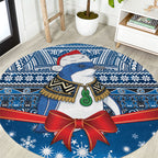 New Zealand Fairy Penguin Korora Christmas Round Carpet Maori Inspired Knitted Patterns