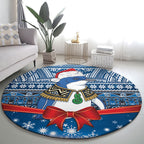 New Zealand Fairy Penguin Korora Christmas Round Carpet Maori Inspired Knitted Patterns