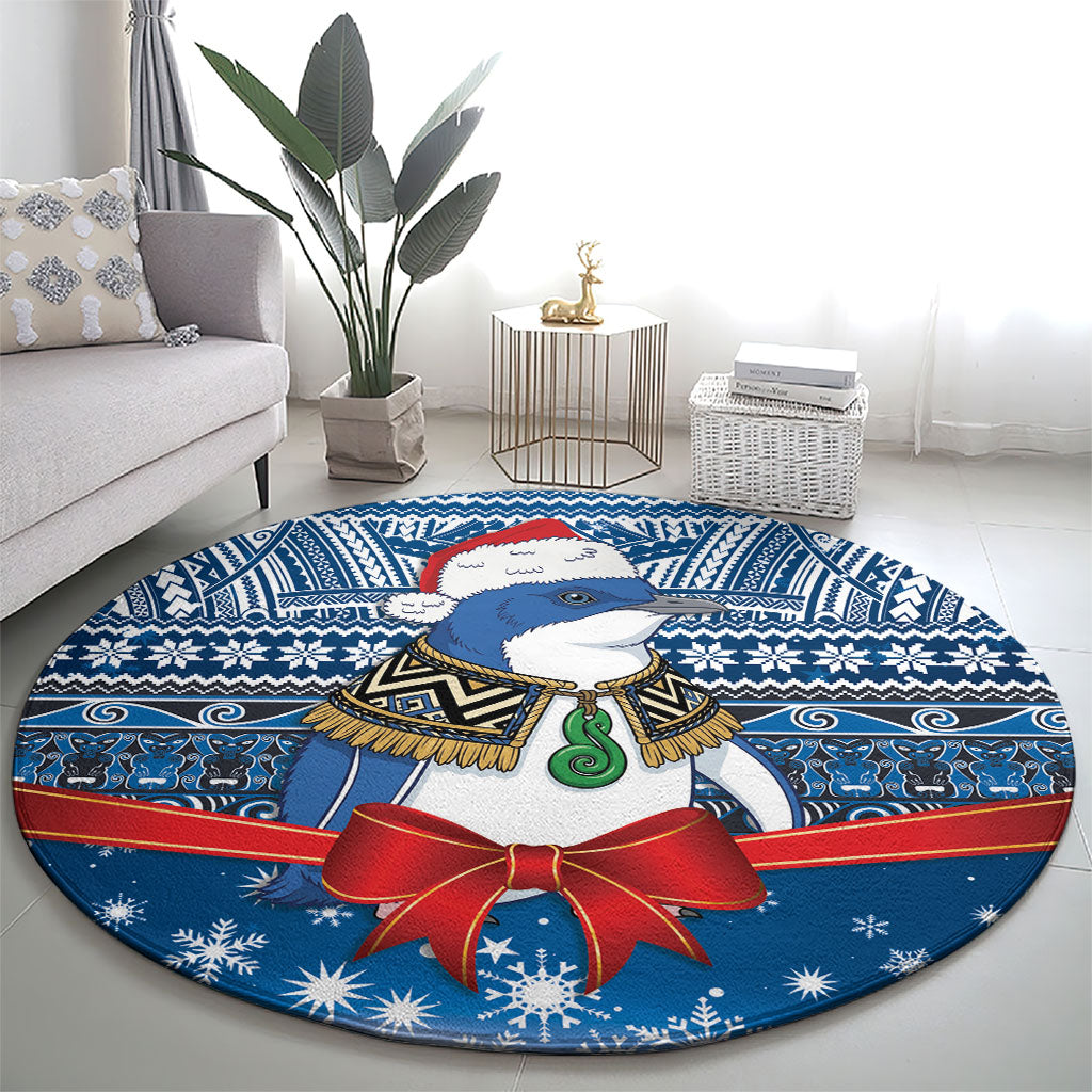 New Zealand Fairy Penguin Korora Christmas Round Carpet Maori Inspired Knitted Patterns