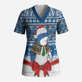 New Zealand Fairy Penguin Korora Christmas Scrub Top Maori Inspired Knitted Patterns