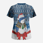 New Zealand Fairy Penguin Korora Christmas Scrub Top Maori Inspired Knitted Patterns
