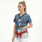 New Zealand Fairy Penguin Korora Christmas Scrub Top Maori Inspired Knitted Patterns
