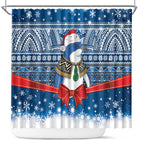 New Zealand Fairy Penguin Korora Christmas Shower Curtain Maori Inspired Knitted Patterns