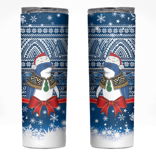 New Zealand Fairy Penguin Korora Christmas Skinny Tumbler Maori Inspired Knitted Patterns
