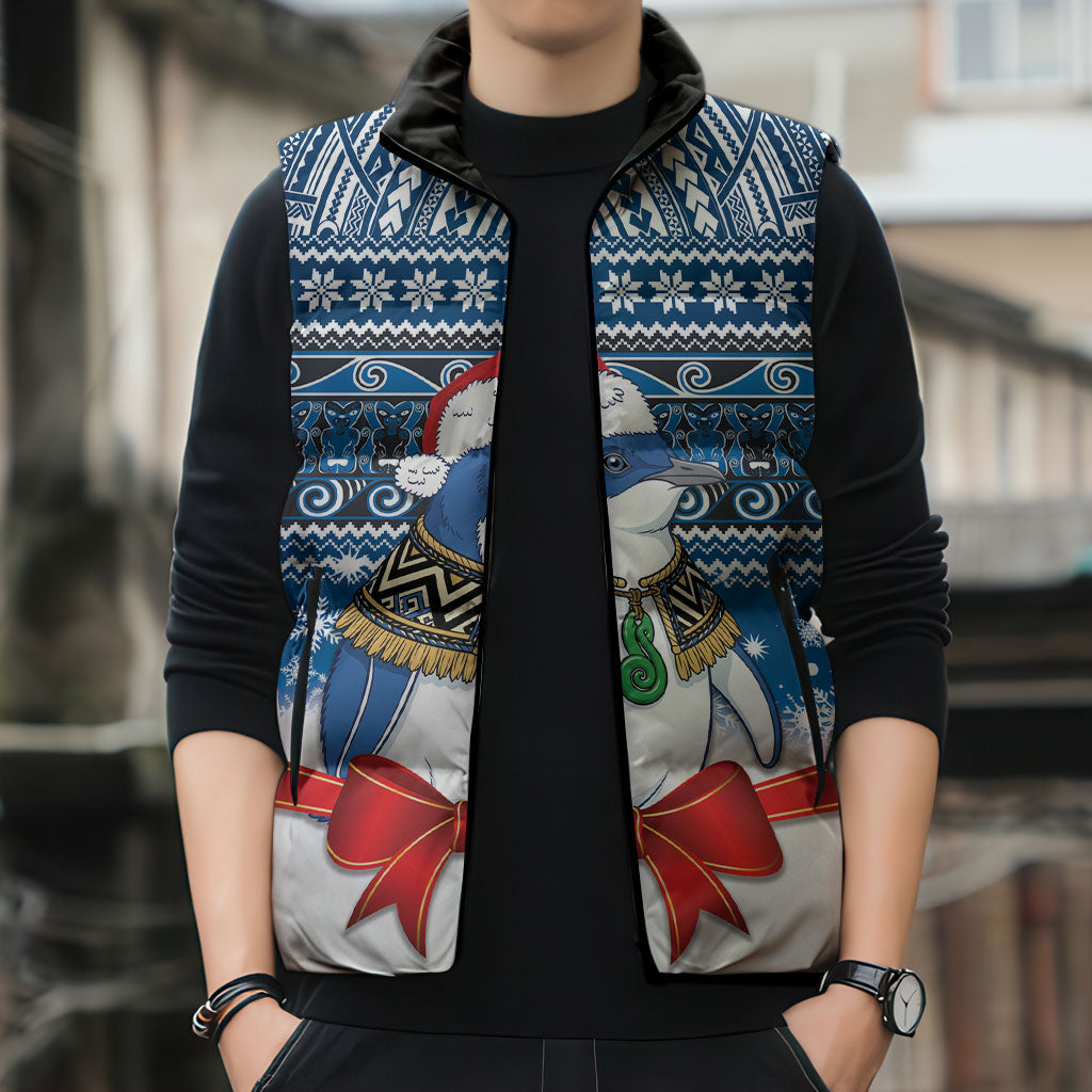 New Zealand Fairy Penguin Korora Christmas Sleeveless Puffer Jacket Maori Inspired Knitted Patterns