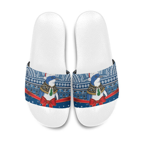 New Zealand Fairy Penguin Korora Christmas Slide Sandals Maori Inspired Knitted Patterns