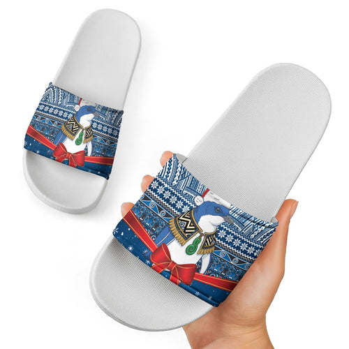 New Zealand Fairy Penguin Korora Christmas Slide Sandals Maori Inspired Knitted Patterns
